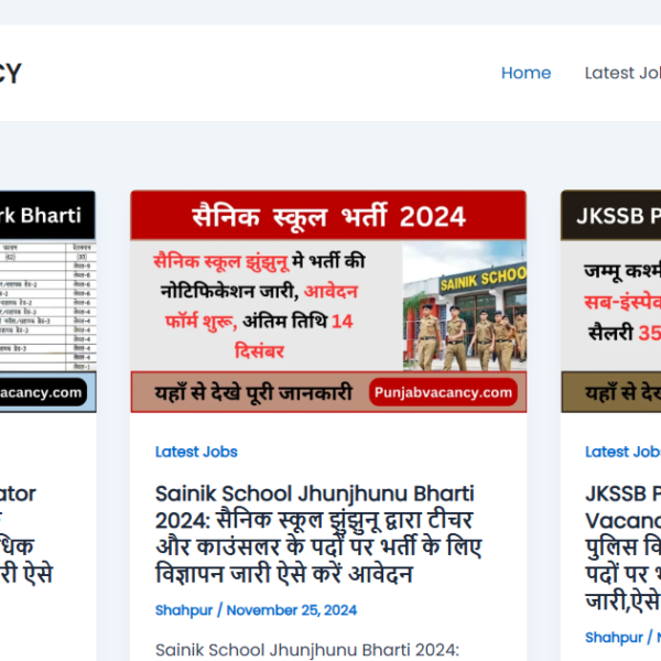 Punjabvacancy.com | Fresh Site | No Adx Used