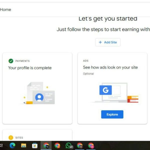 Green Tick Adsence profile | Payment Complete Dashbaord