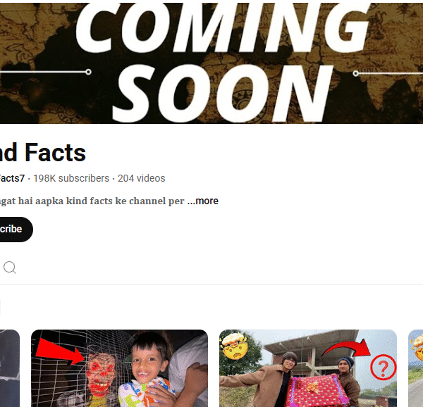 198k+ Subscriber Monetised Channle | 1 Year Old | Entertainment Niche | Full Active