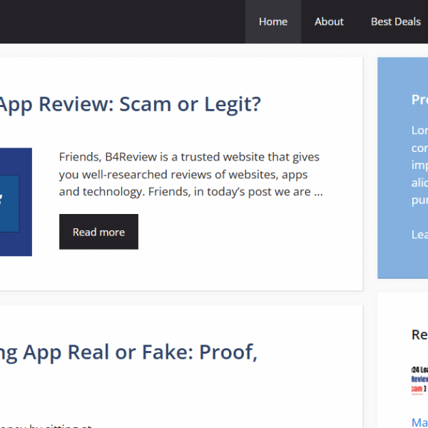 B4review.com | Pin Verified | 23$ Balance | Ad Manager Not Use