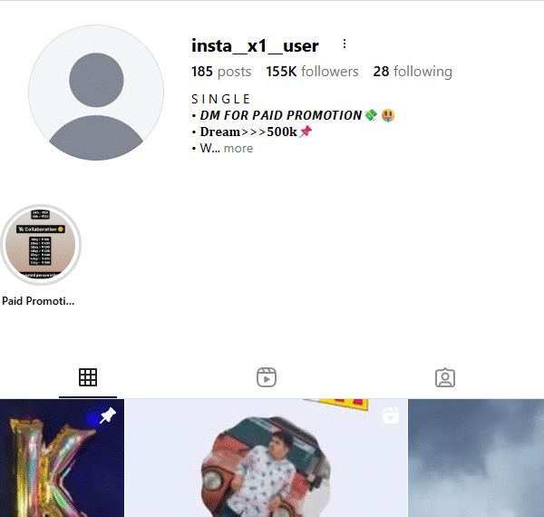 155k+ Follower Instagram Page | 200k+ Monthly Reach | Entertainment Niche