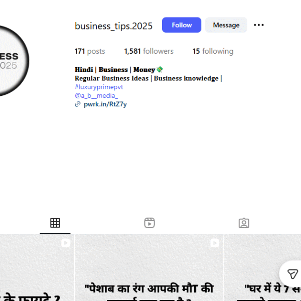 4m+ Monthly Reach Instagram | 1.5k+Follower | Business Niche