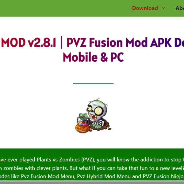 Pvzfusionmodsapk.com | Apk Download Niche | Ad Manager Not Use