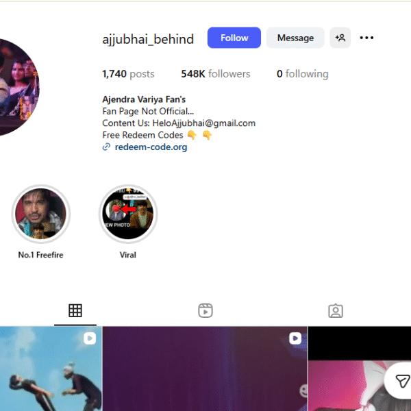 548k+ Follower Instagram | 1M+ Monthly View | Gaming Niche | No Policy issue