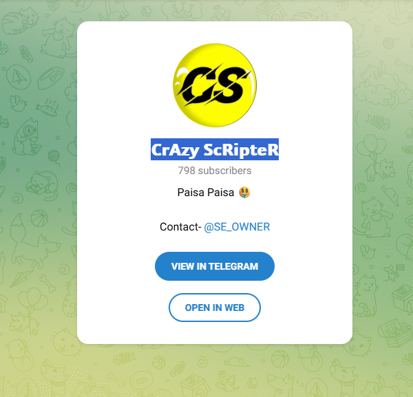 798 Subscriber Telegram Channel | 1.5 Year Old | Entertainment Niche