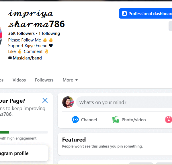 36k+ Follower Non-Monetized Page | Low Reach | No Policy Issue