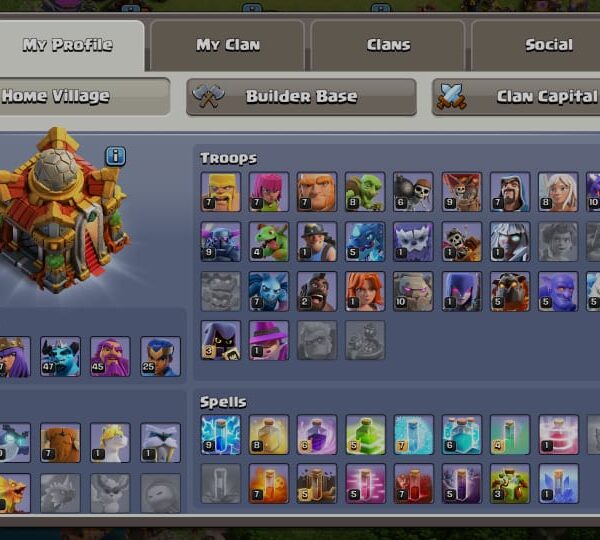 Town Hall 16 | 7k+ Gems | 5 Heros