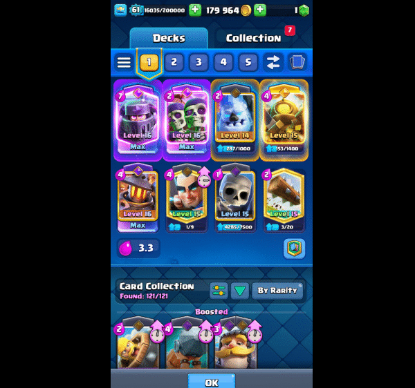 King Level 61 | 11k Trophy | 121 Cards