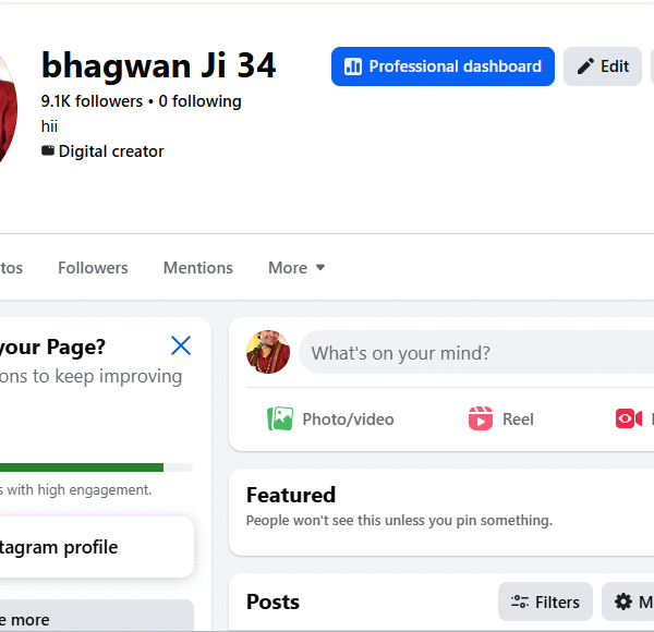 9k+ Follower Non-Monetized Page | 52k+ View | No Policy Issue