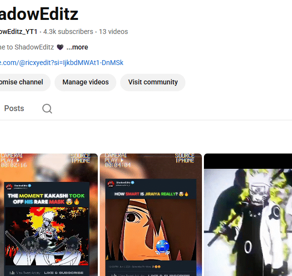 4.3k+ Subscriber Non-Monetised Channel | 68k+ View | No Strike