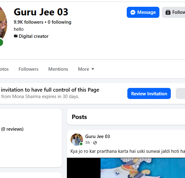 10k+ Follower Non-Monetized Page | 337k+ Reach | No Policy Issue