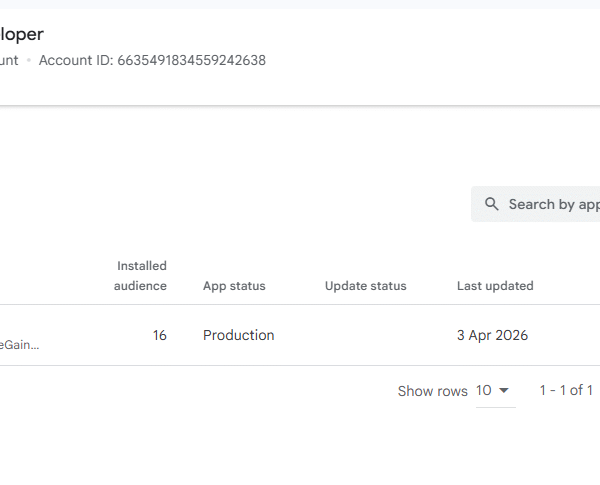 1 App Published Google Console | 4 Month Old | No Issue