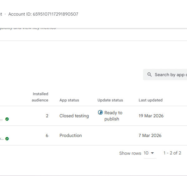 1 App Published Google Console | 3 Month Old | No Issue