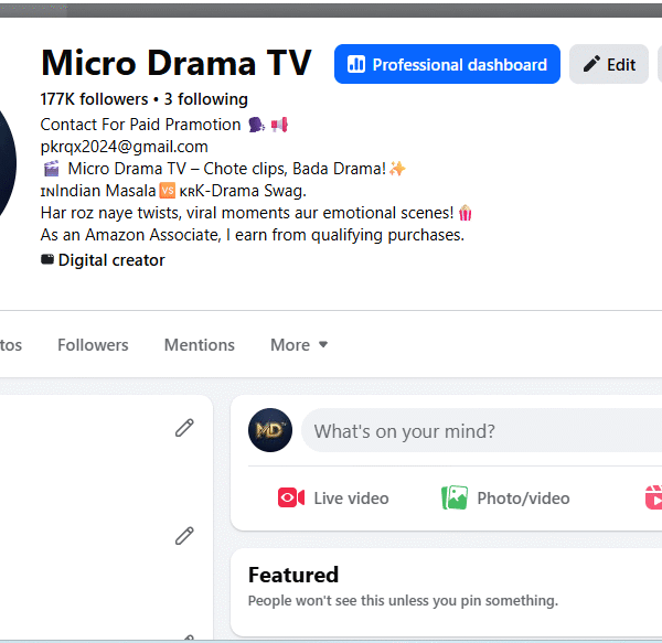 177k+ Follower Non-Monetized Page | 16m+ View | No Policy Issue