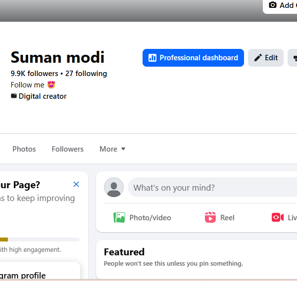 Monetized Facebook Page | 9k Follower | 84k View