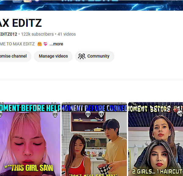 122k Subscriber Non-Monetised Channel | 1.2m View | No Strike