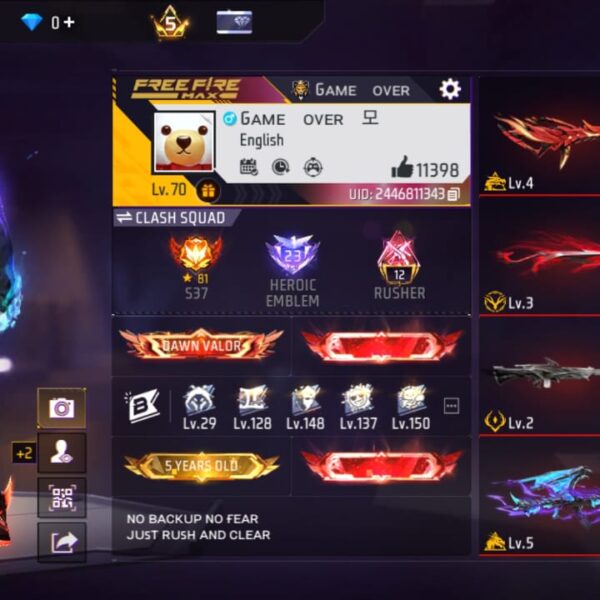Level 70 | Prime 5 | 7 Evo Guns