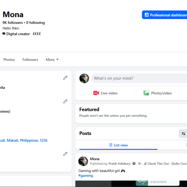 Monetized Setup Page| Philippines Traffic | 9K Follower | 151K Views